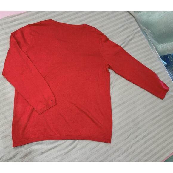 Tommy Hilfiger Women Ivy Pullover Long Sleeve V-Neck Sweater XXL Red - Picture 8 of 9